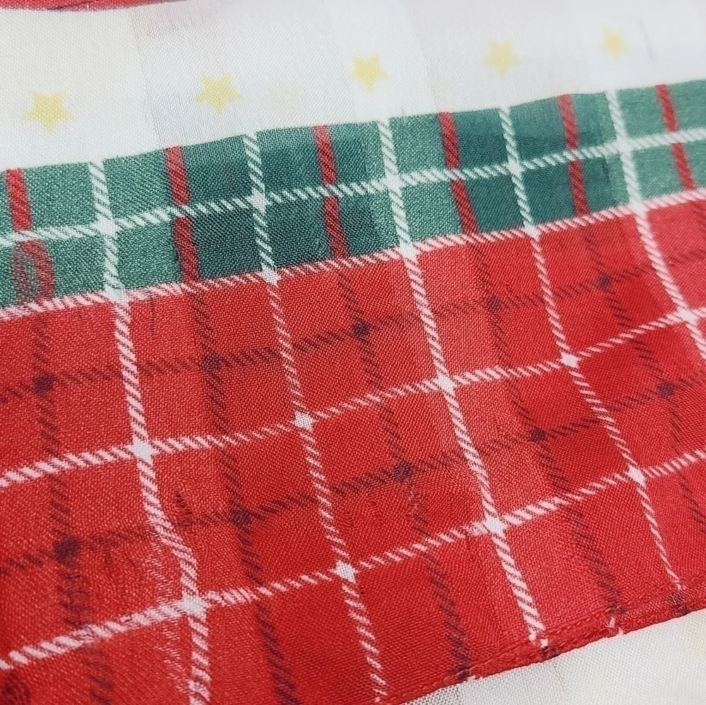 Avon | Vintage White Square Christmas Teddy Themed Scarf/Handkerchief (One Size)